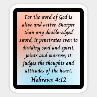 Bible Verse Hebrews 4:12 Sticker